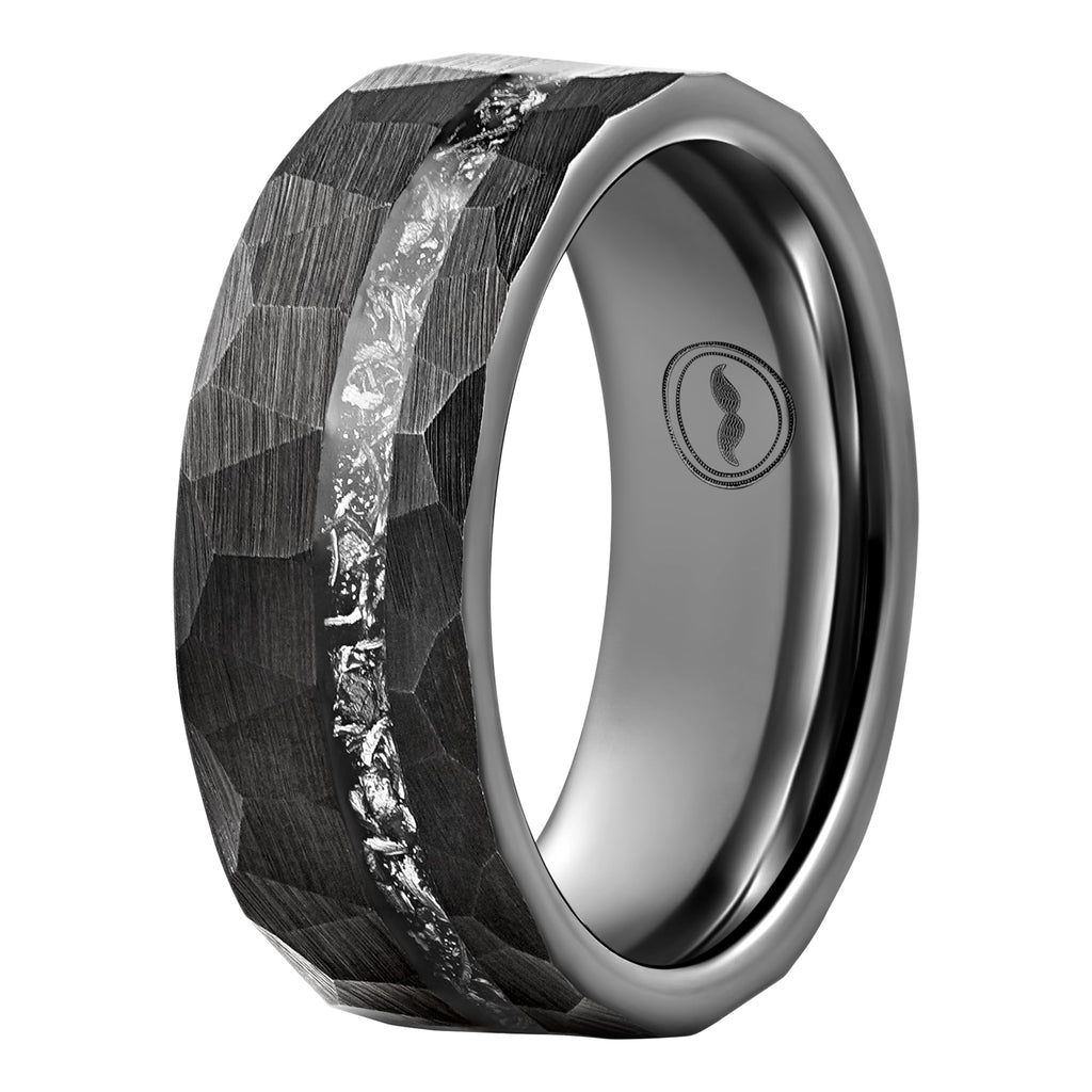 Black Meteorite Hammered Band | Luxury Set