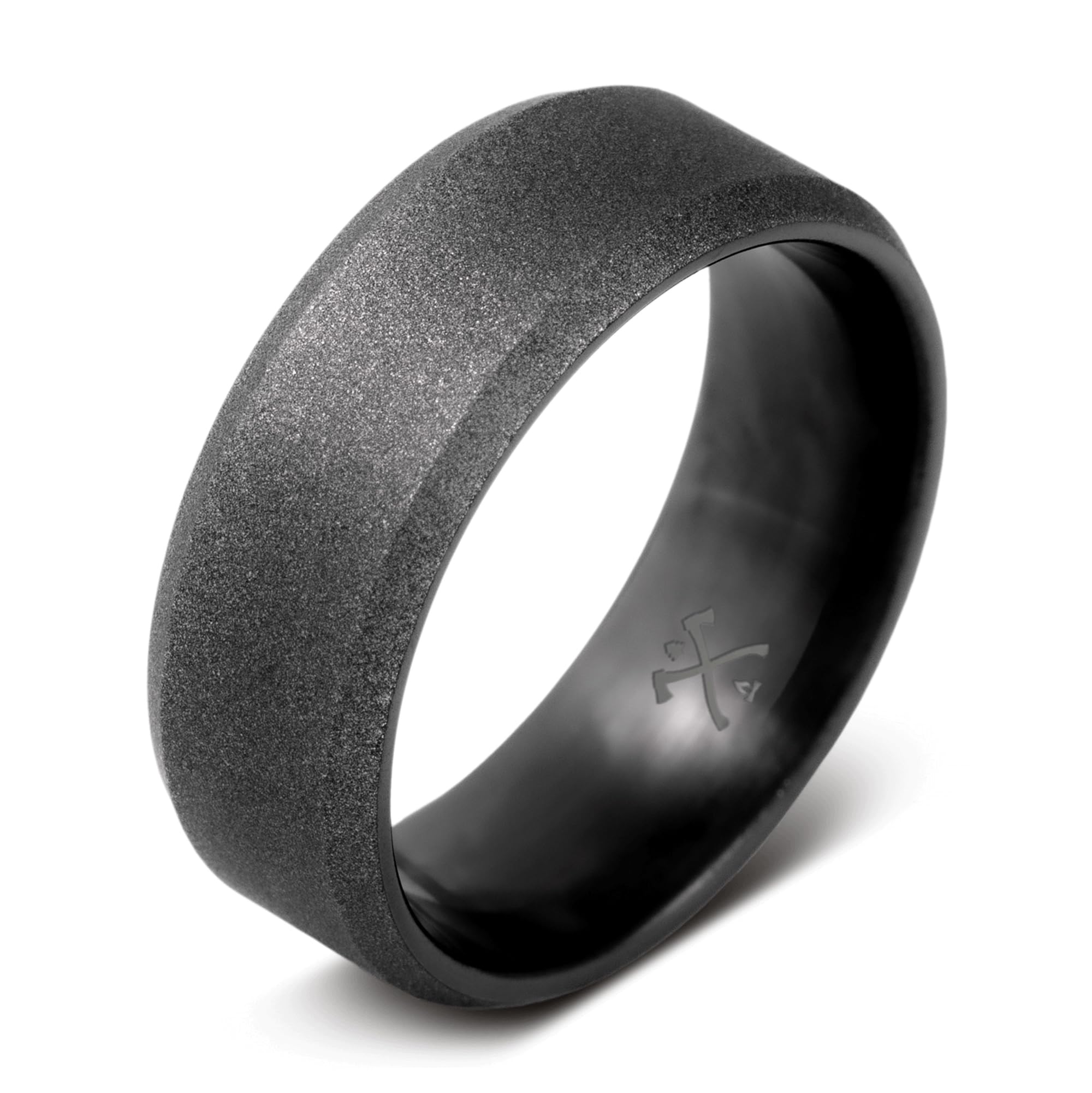 Manly Bands: Mens Black Plated Tungsten and Black Zirconium Wedding Bands and Rings - Comfort Fit and Stylish Black Rings for Men, Free Silicone Ring Included