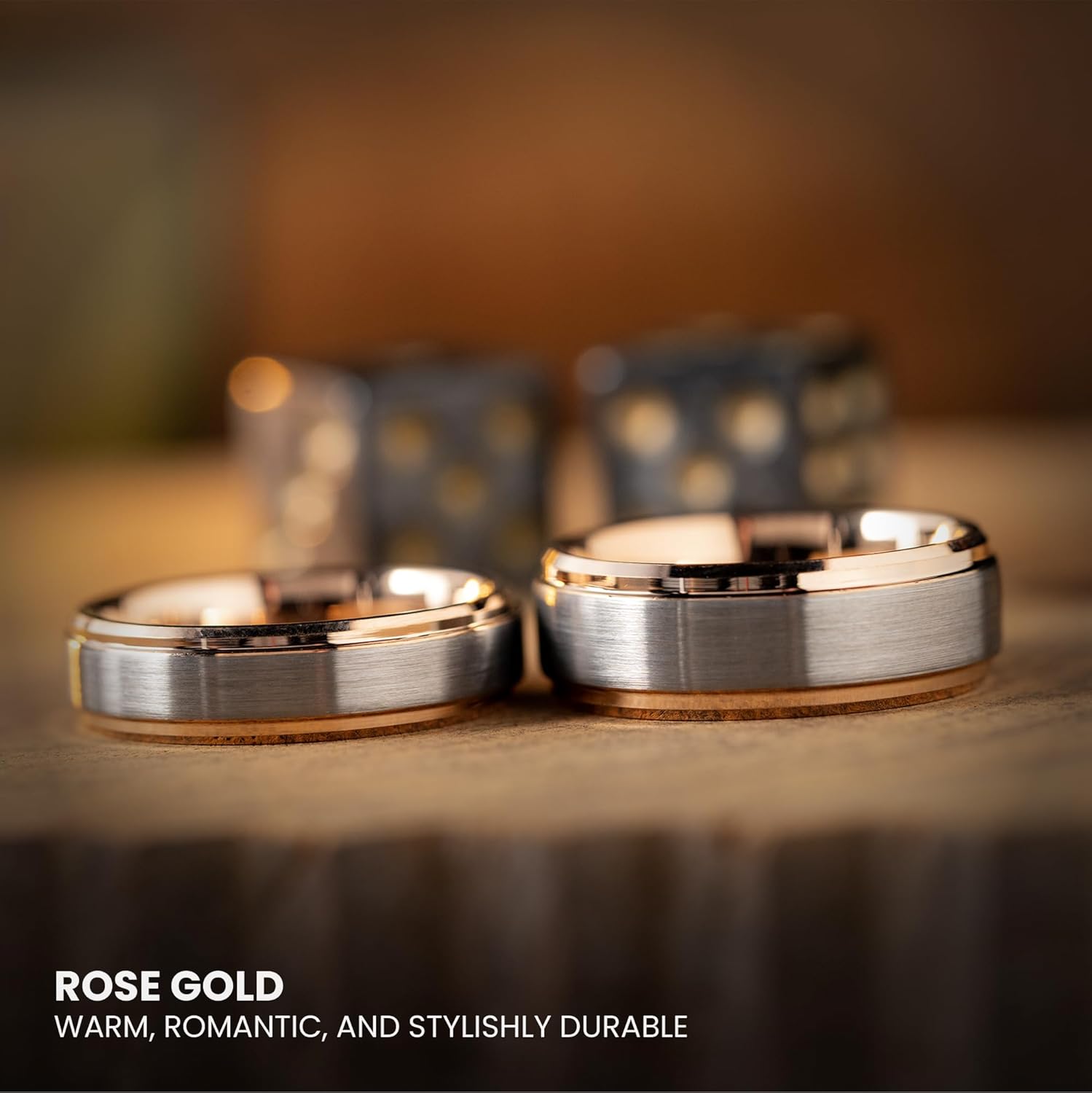 Manly Bands: Men's Rose Gold Wedding Bands and Rings - Made With 14K and 18K Rose Gold - Gift for Men - Free Silicone Ring Included