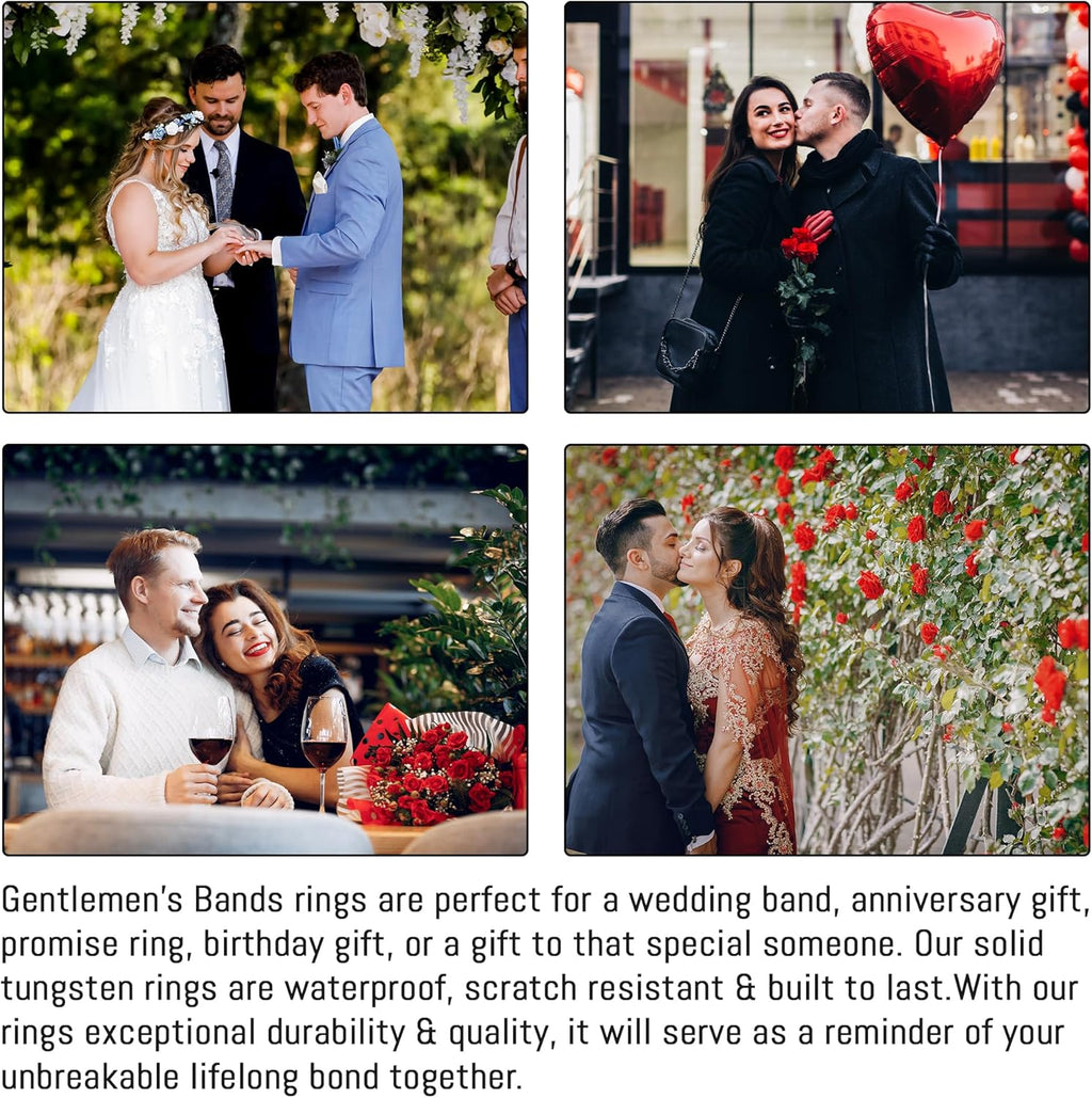 Men's Rose Gold Tungsten Carbide Wedding Band- Premium Tungsten Ring With Deer Antler, Koa Wood & Gold Arrow Inlay - Includes Silicone Band, Leather Drawstring Pouch & Luxury Walnut Box