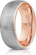 Rose Gold Inlay Tungsten Band | Luxury Set